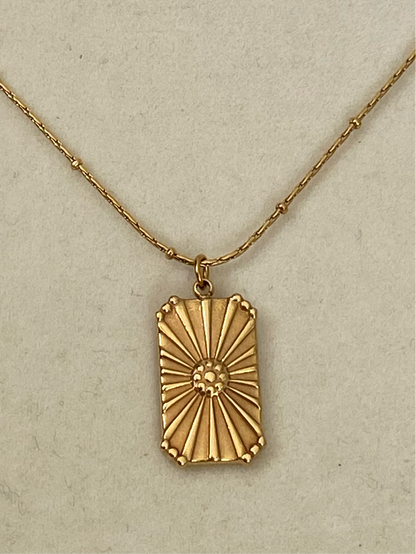 Square gold necklace