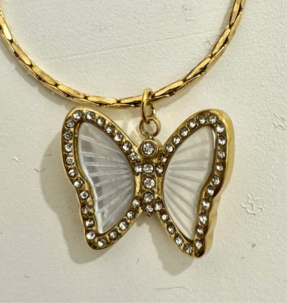 Butterfly gold necklace