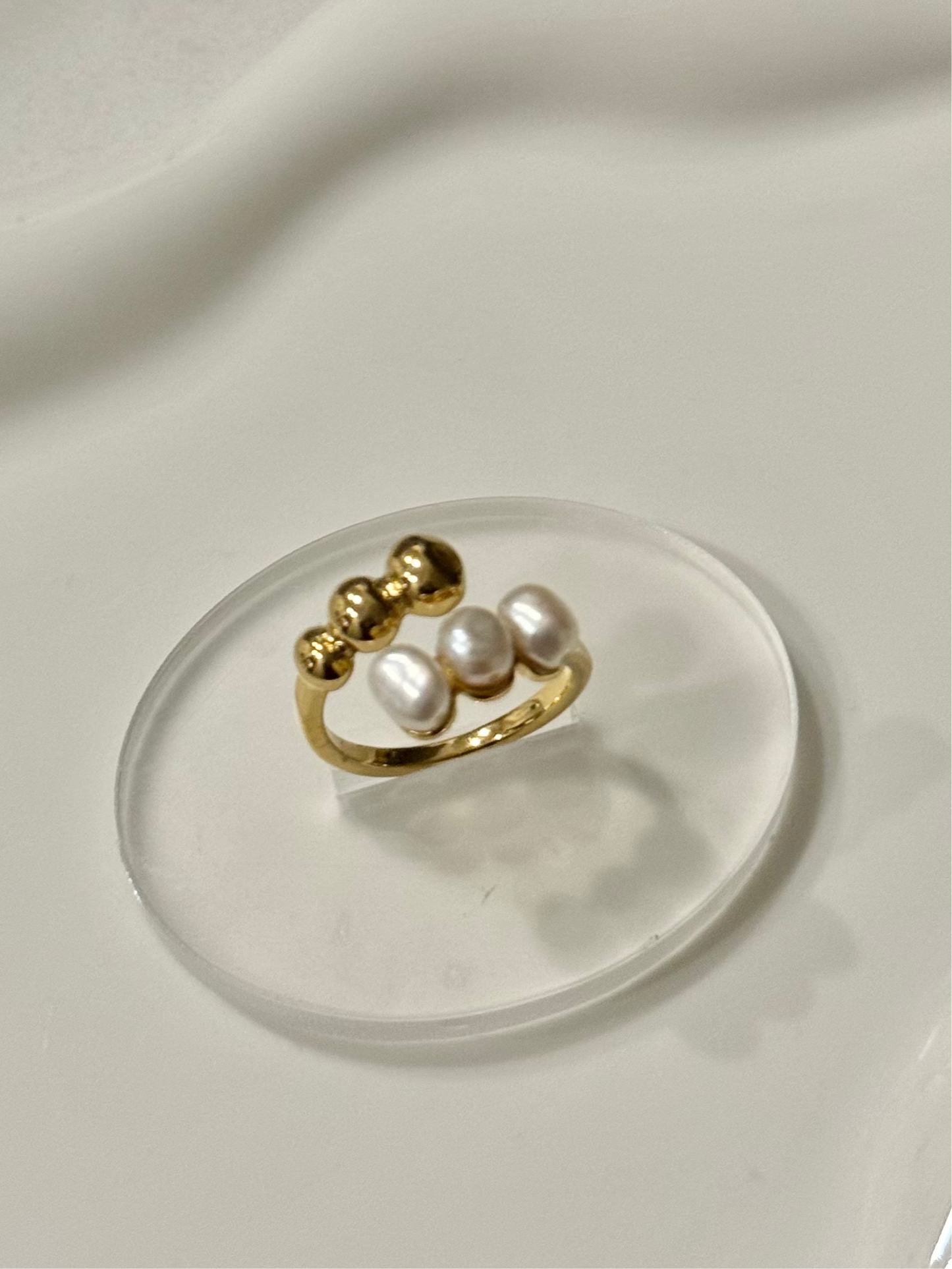 Azure freshwater pearl ring