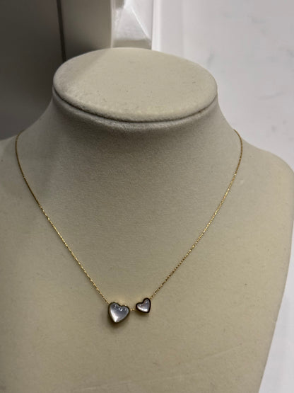 Double heart gold necklace