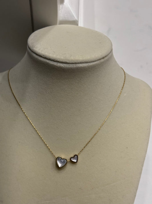 Double heart gold necklace