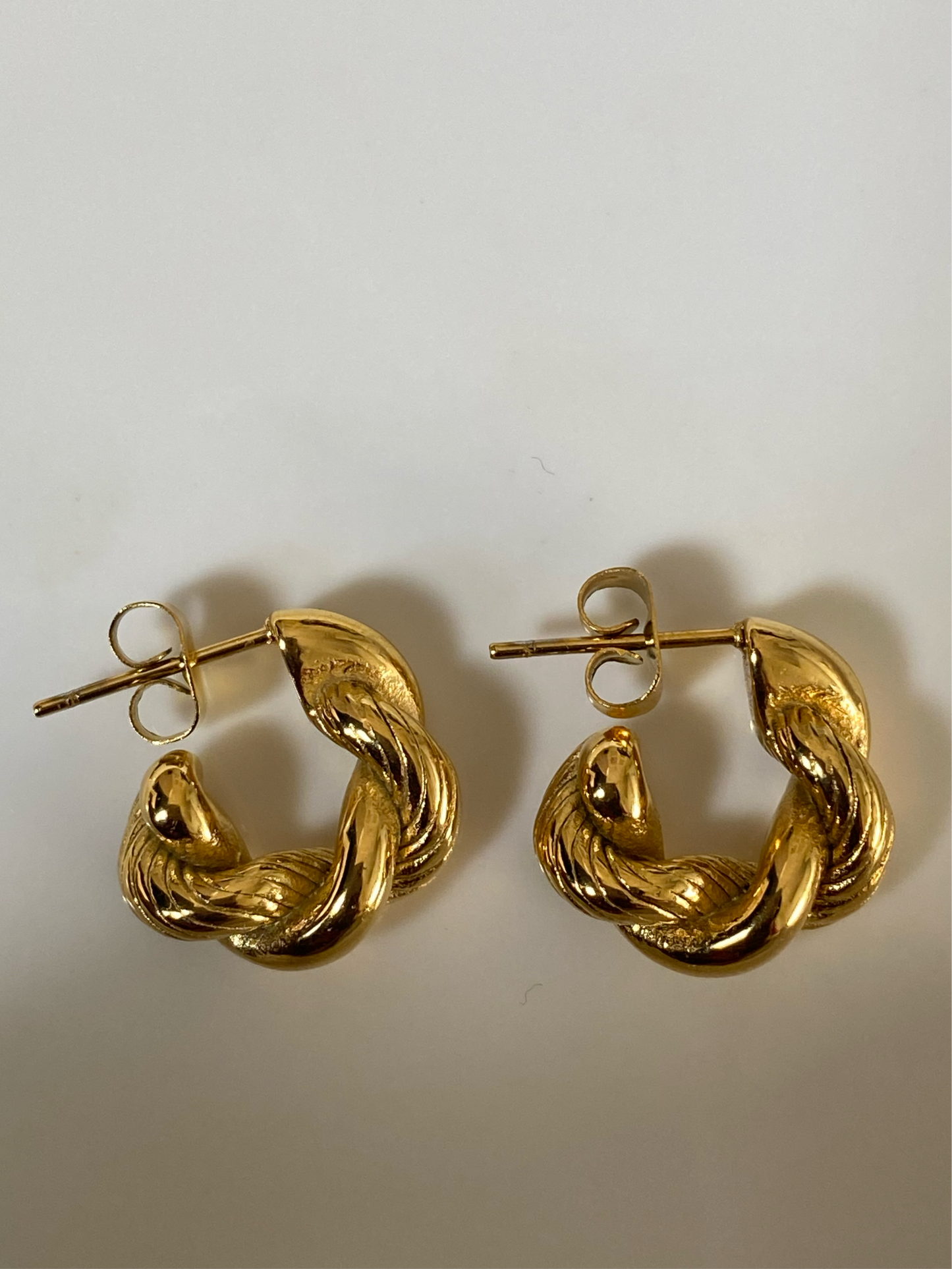 Locked mini gold hoop earrings