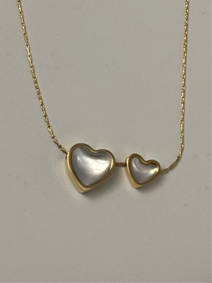 Double heart gold necklace